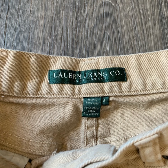 Lauren Jeans Co. Ralph Lauren Tan Denim Sz. 4 - Picture 3 of 5